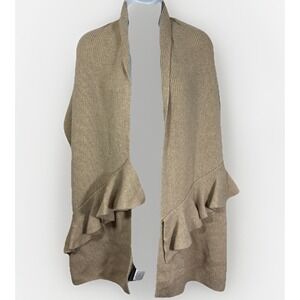 NWT Banana Republic Shawl Neutral Fine Merino Wool Cashmere Blend Italian Yarn